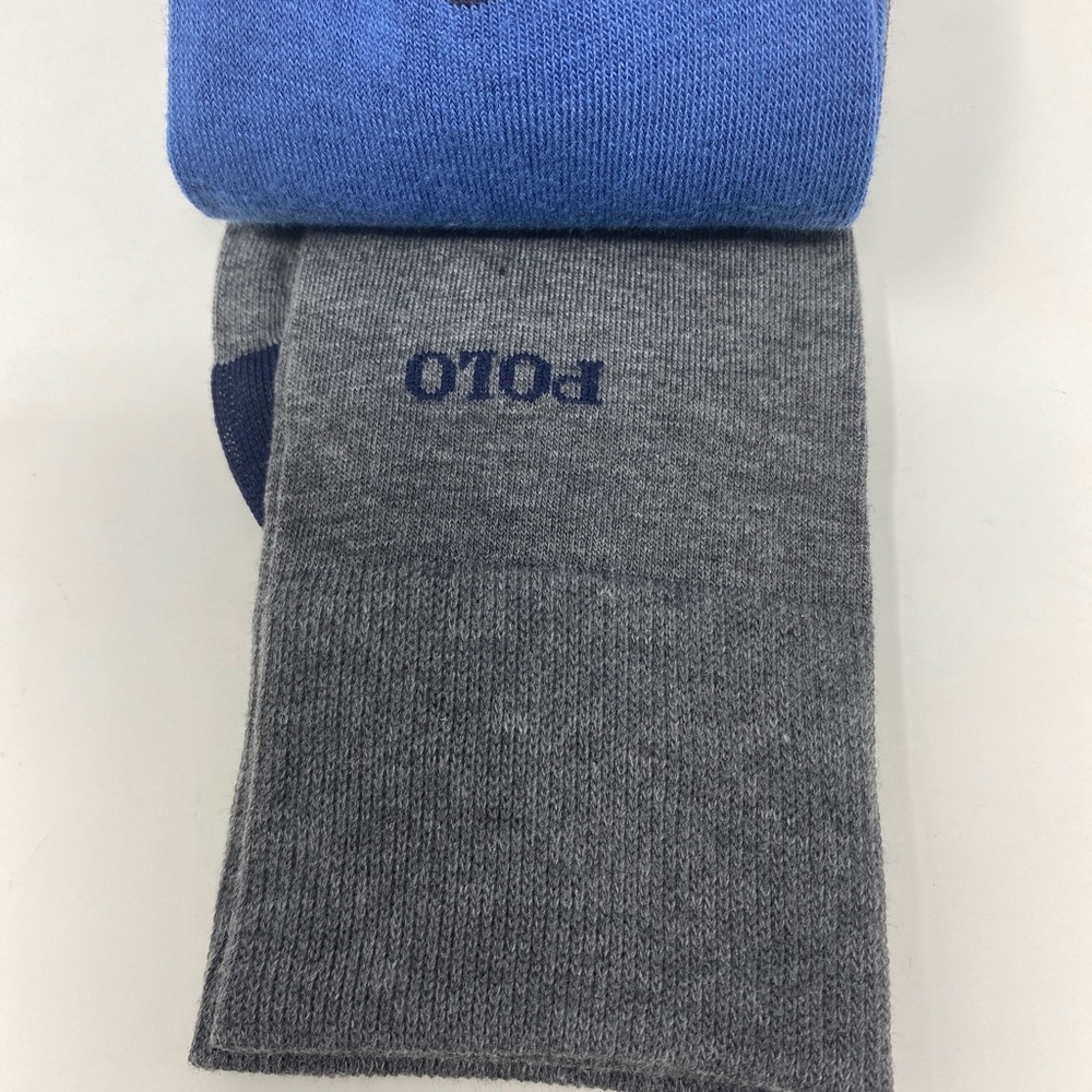 3 Pair Mens Ralph Lauren Dress/Casual Socks. Argyle Blue/Gray Solid Blue/Gray - Picture 4 of 5